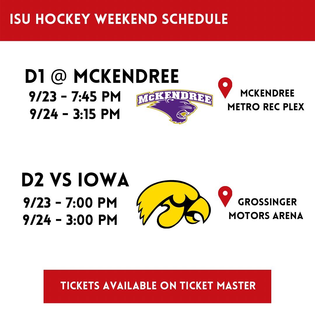 Coming up this weekend, D2 continues their season in a division matchup against Iowa at home. D1 also begins their division matchups as they travel to McKendree.

For D2 tickets, you can visit Ticket Master or the box office in person an hour before the game begins. 

#rollbirds #hereforgood